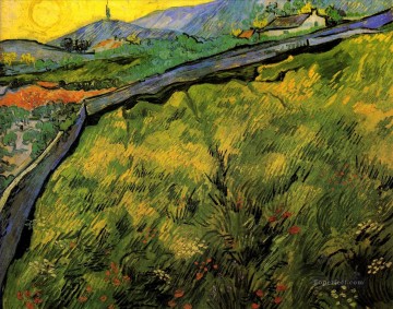  Gogh Art Painting - Field of Spring Wheat at Sunrise Vincent van Gogh